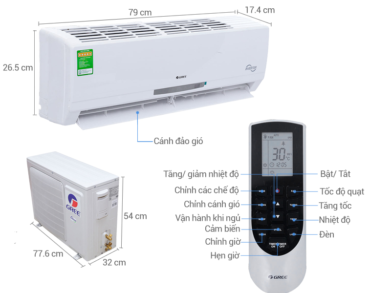Máy lạnh Gree Inverter 1.5 HP GWC12MA-K3DNC2I1