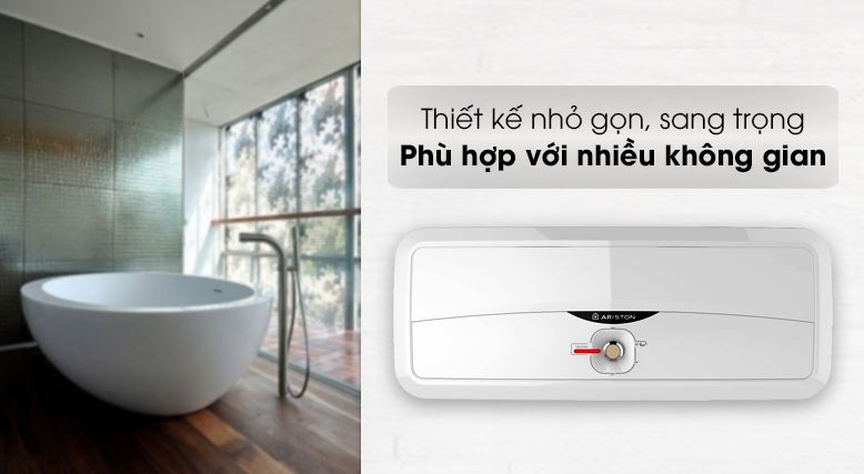 Bình nước nóng Ariston SL2 20 R 2.5FE - MT có thiết kế nhỏ gọn, gam màu trắng đẹp mắt
