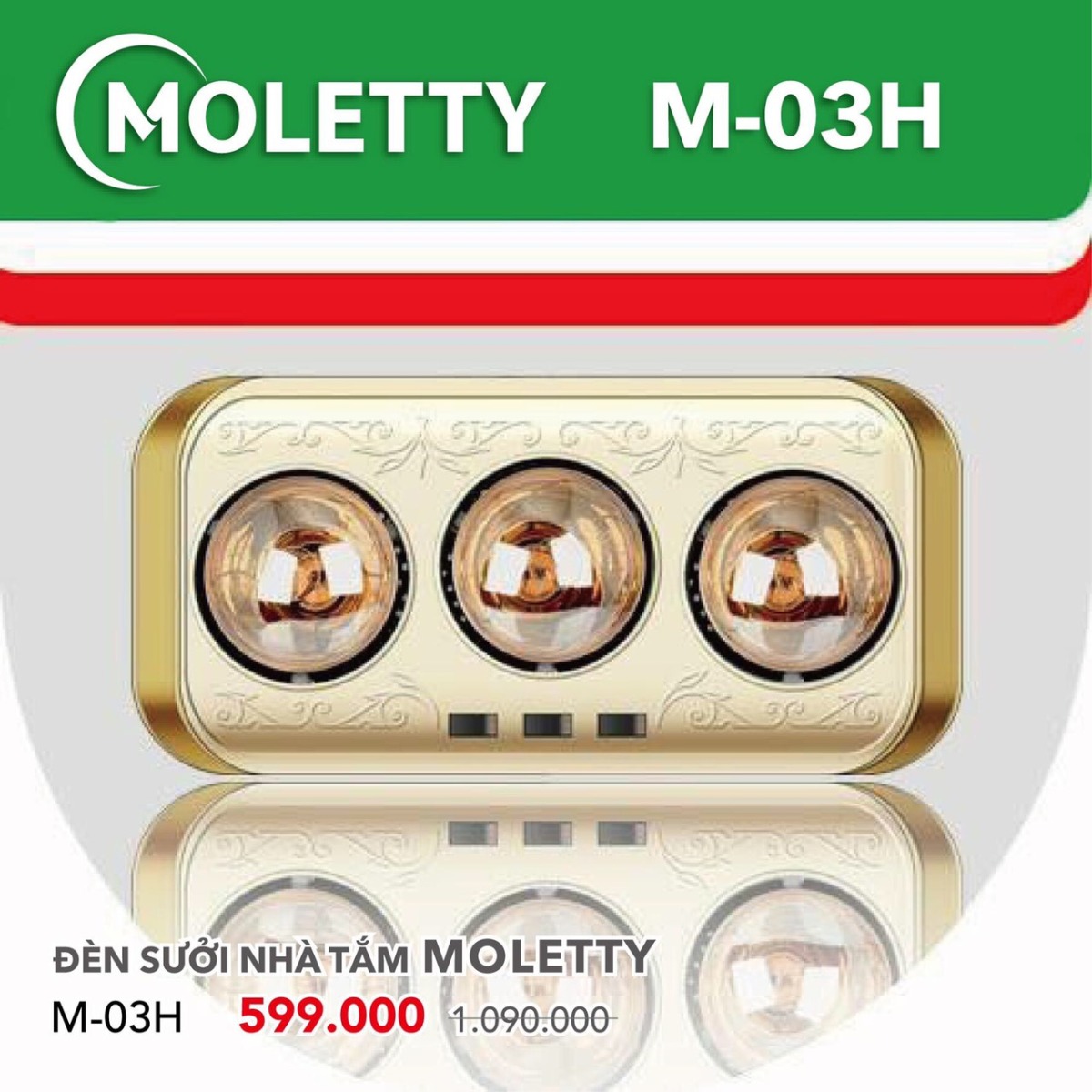 Đèn sưởi nhà tắm Moletty M-03H