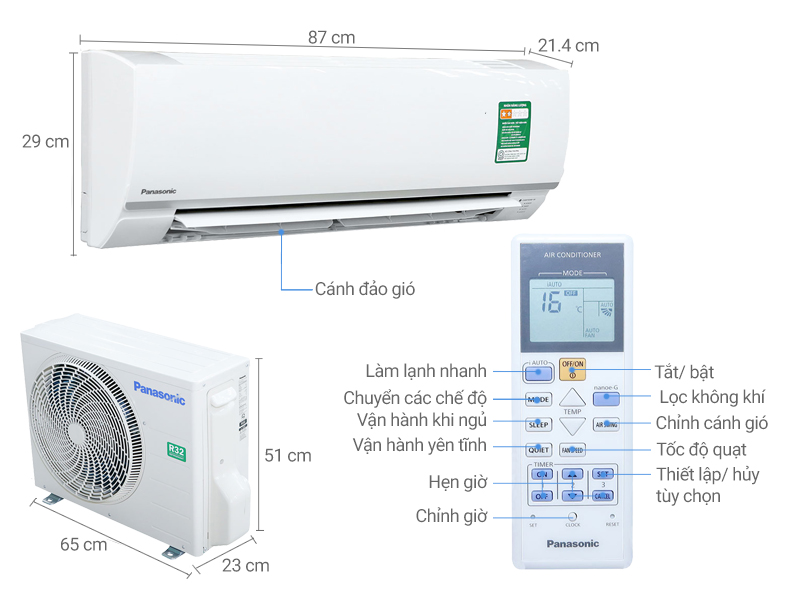 Máy lạnh Panasonic 1.5 HP CU/CS-N12SKH-81