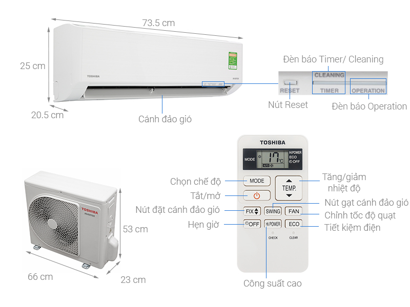 Máy lạnh Toshiba Inverter 1 HP RAS-H10D1KCVG-V1