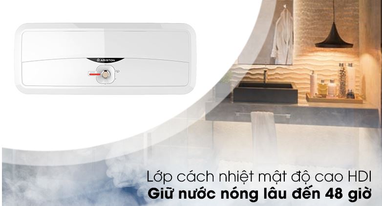 Bình nước nóng Ariston gián tiếp giúp giữ được độ nóng của nước lâu hơn với lớp cách nhiệt mật độ cao HDI