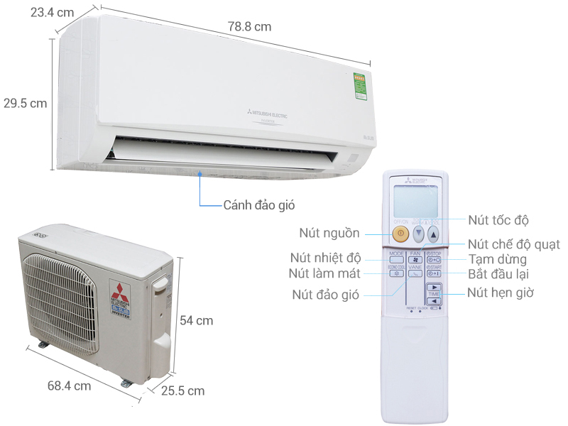 Máy lạnh Mitsubishi Electric Inverter 1.5 HP MSY GH13VA1