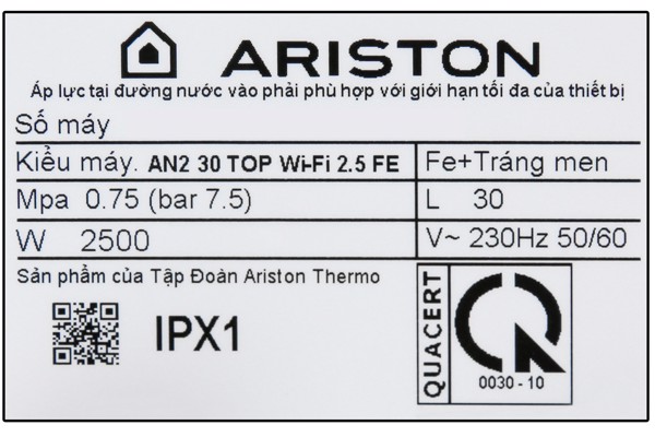 Đánh giá bình nóng lạnh Ariston ANDRIS2 TOP WI-FI