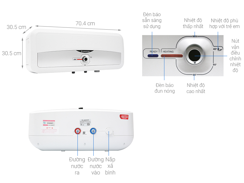 Máy nước nóng Ariston 20 lít SL2 20 RS 2.5 FE1