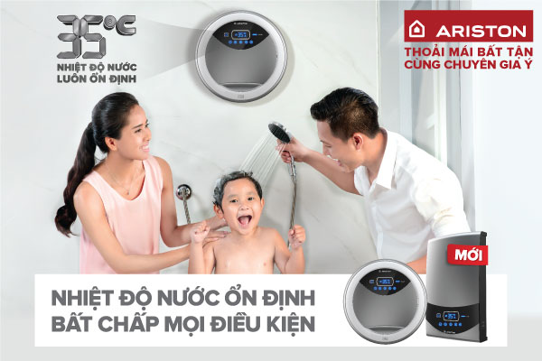 Ariston - Nhãn hàng mang đến nhiệt độ nước ổn định, bất chấp mọi điều kiện