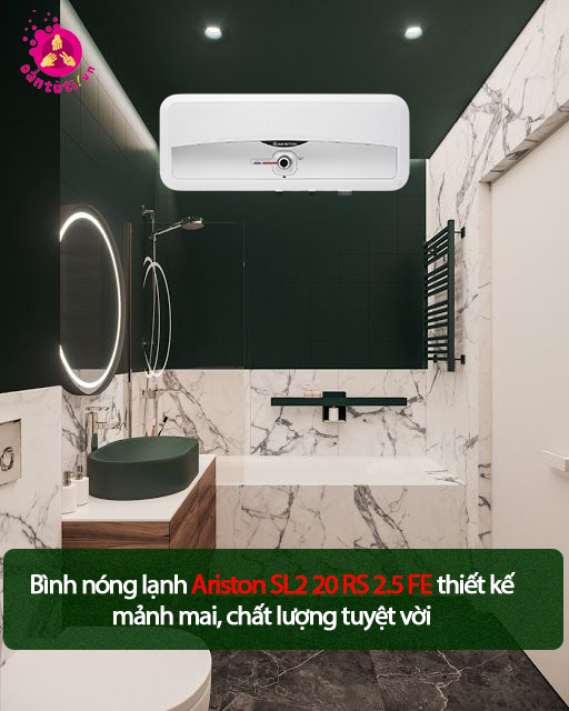 Bình nóng lạnh Ariston SL2 20 RS 2.5 FE thiết kế mảnh mai, chất lượng tuyệt vời Bình nóng lạnh Ariston SL2 20 RS 2.5 FE thiết kế mảnh mai, chất lượng tuyệt vời
