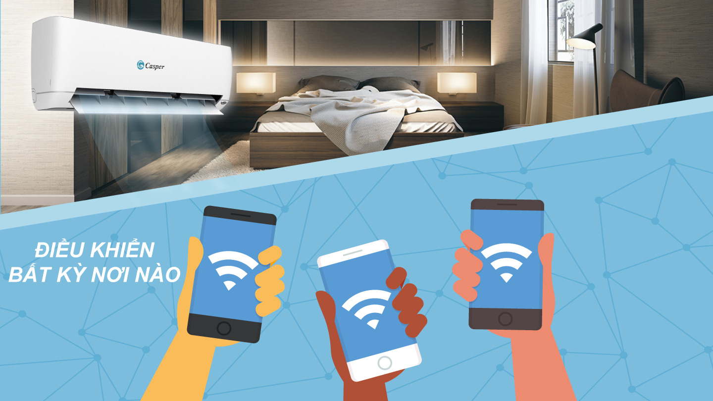 Cách kết nối điện thoại smart phone với điều hòa casper Wifi