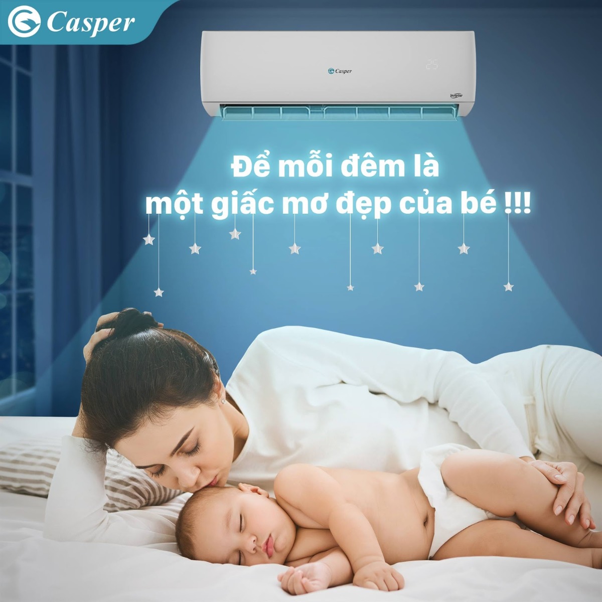 Chế độ vận hành êm cho giấc ngủ của điều hòa Casper