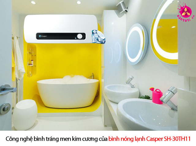 Công nghệ bình tráng men kim cương của bình nóng lạnh Casper SH-30TH11