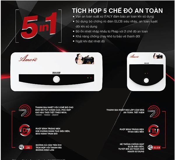 Top bình nóng lạnh 30 Lít trở thành xu hướng năm 2020 Bình nóng lạnh Rossi Amore RA-30SL 30 lít