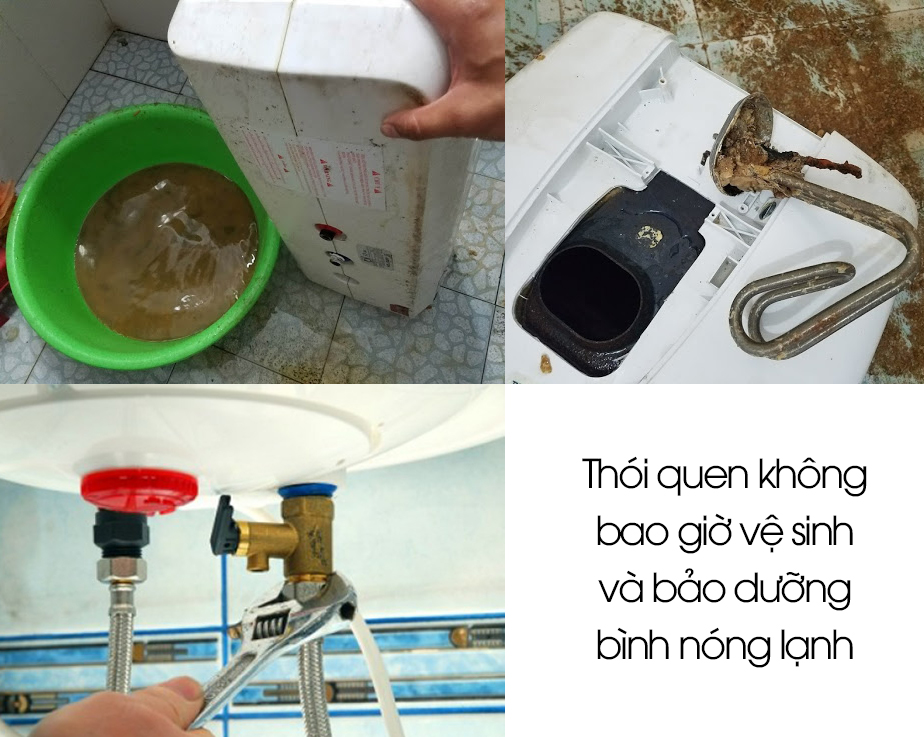 Thói quen không bao giờ bảo dưỡng cũng như vệ sinh bình nóng lạnh Casper EH-30TH11