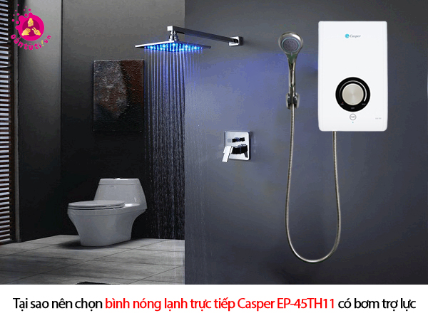 Tại sao nên chọn bình nóng lạnh trực tiếp Casper EP-45TH11 có bơm trợ lực