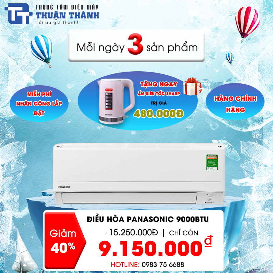 Điều Hòa Panasonic CU/CS-XPU9WKH-8 Inverter 1 Chiều 9000 BTU