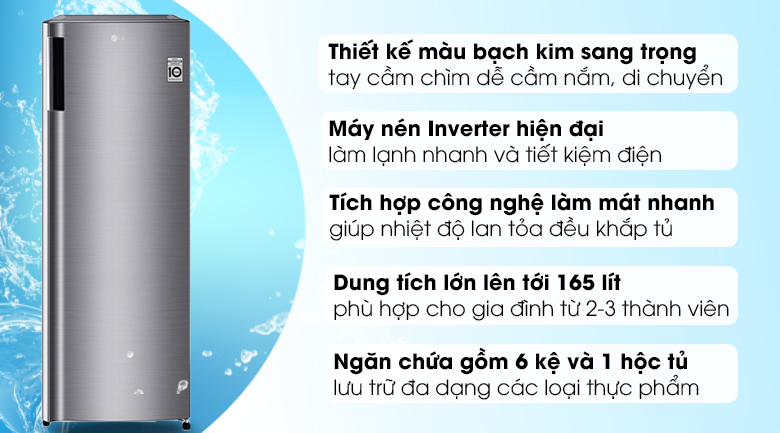 Tủ đông LG GN-F304PS Inverter 165 lít