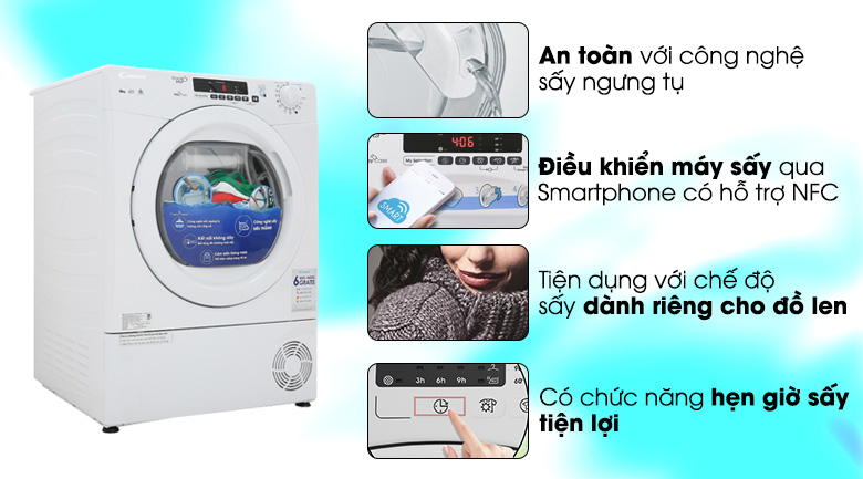Máy sấy ngưng tụ Candy CS C8LF-S 8 Kg
