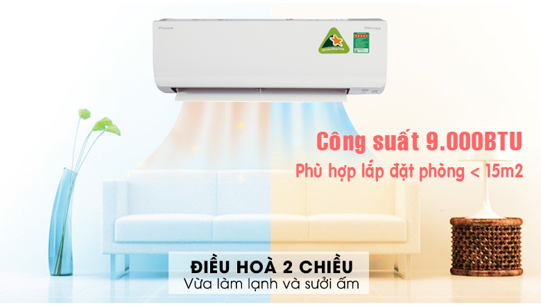 Điều hòa Daikin FTHF25RAVMV 2 chiều 9000BTU - Giá 10.690.000đ