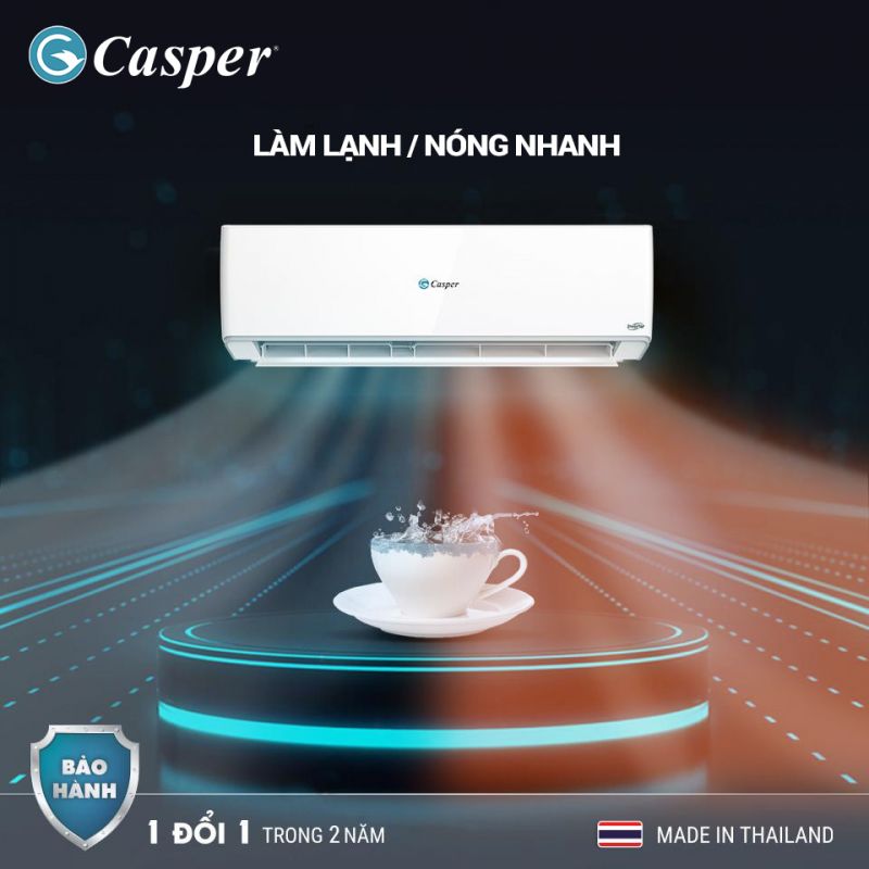 Điều hòa Casper 18000BTU 2 chiều GH-18TL32 làm lạnh/sưởi ấm nhanh cũng là ưu điểm lớn
