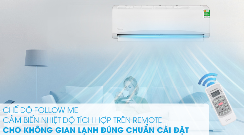 Điều hòa Midea 9000BTU 1 chiều inverter MSMAIII-10CRDN1 làm lạnh với follow me