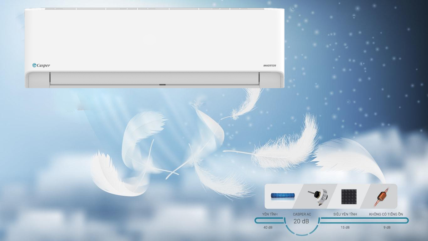 Vận hành êm ái, siêu tiết kiệm điện với điều hòa Casper HC-24IA32 12000BTU