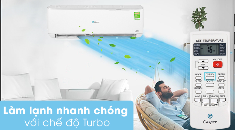 Công nghệ làm lạnh nhanh Turbo của điều hòa Casper GC-24TL32 1 chiều