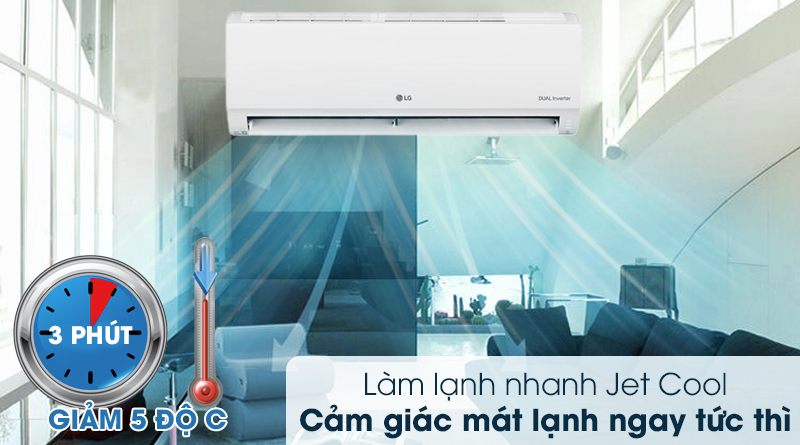 Khả năng làm lạnh nhanh chóng, hiệu quả của điều hòa LG V10APIUV 9000BTU