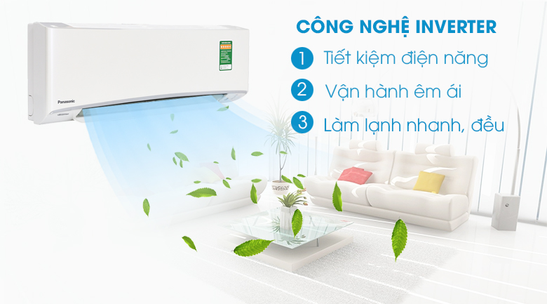 Điều hòa Panasonic CU/CS-XU12UKH-8 tiết kiệm điện hiệu quả nhờ công nghệ Inverter