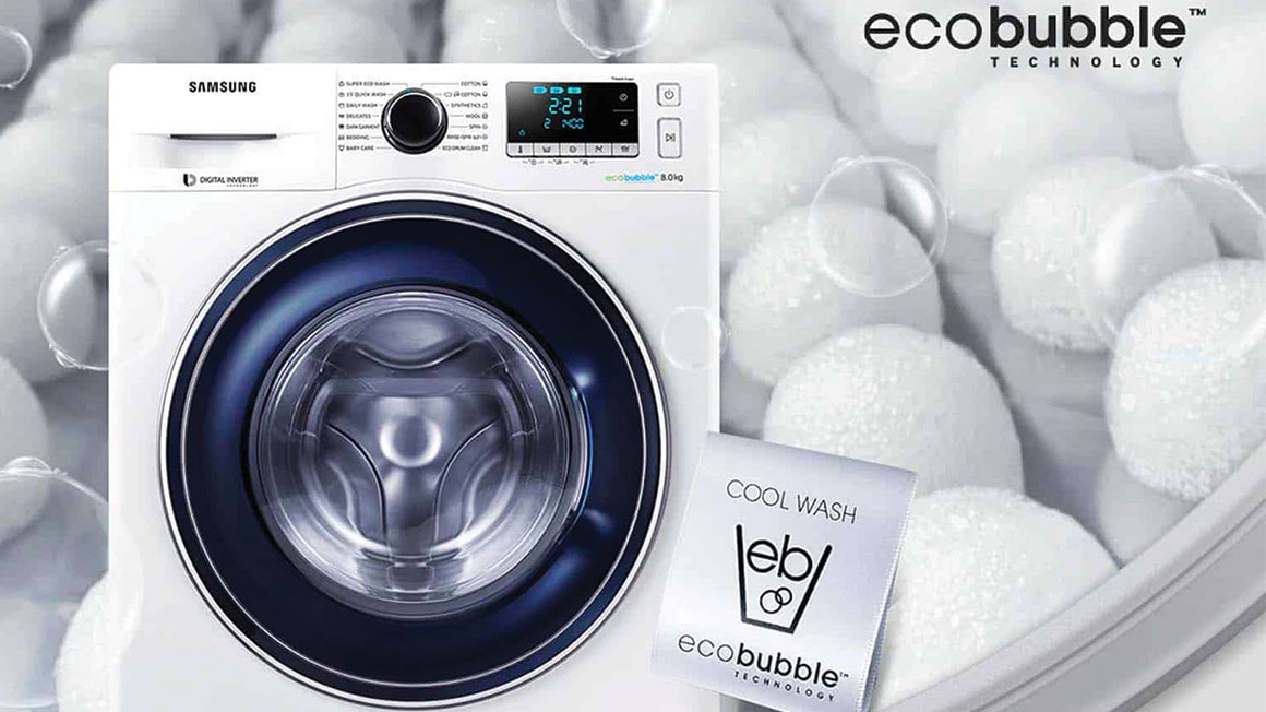Chế độ giặt bong bóng Eco Bubble của máy giặt Midea MFD90-1208 9kg