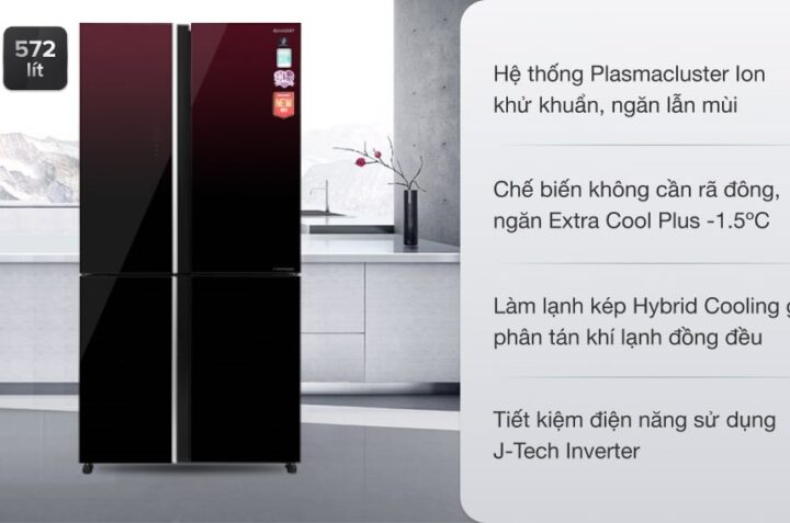Tủ lạnh Sharp SJ-FXP640VG-MR 572 lít – Siêu phẩm tủ lạnh 2021