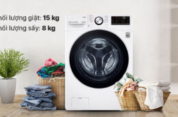 2 mẫu máy giặt LG 15kg chất lượng tốt cho gia đình đông người