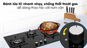 Bếp gas MODEA MASSIMO BH 4934 3 vùng nấu