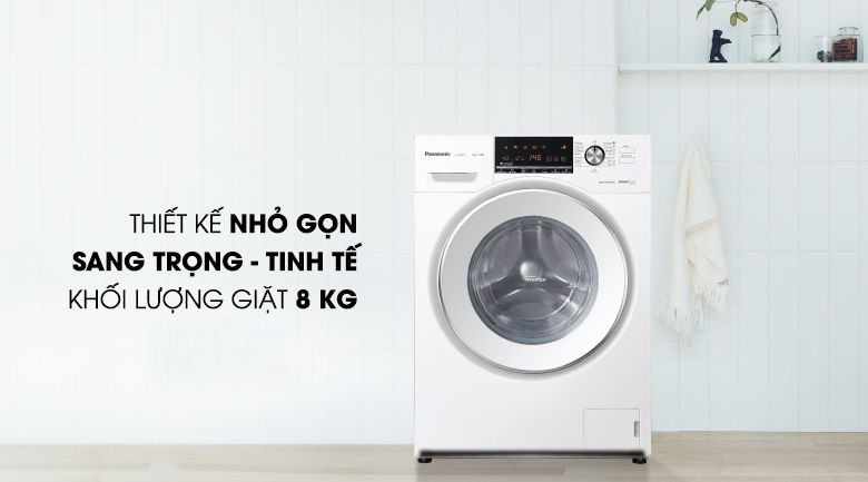 Về thiết kế của máy giặt Panasonic 8kg NA-128VG6WV2 Inverter