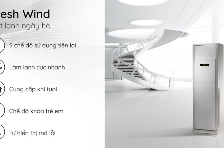 Tại sao bạn nên lựa chọn điều hoà tủ đứng Gree GVC42AH-M1NNA5A 42000BTU cho phòng có diện tích lớn?