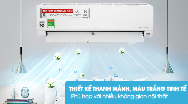 Điều hòa LG Inverter thiết kế sang trọng, kiểu dáng nhỏ gọn