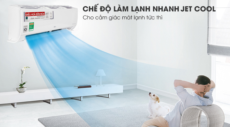 Chế độ làm lạnh nhanh Jetcool của điều hòa LG B13END 12000BTU