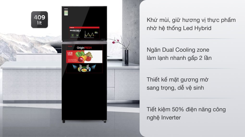 Tủ lạnh Toshiba GR-AG46VPDZ XK1 Inverter 400 lít