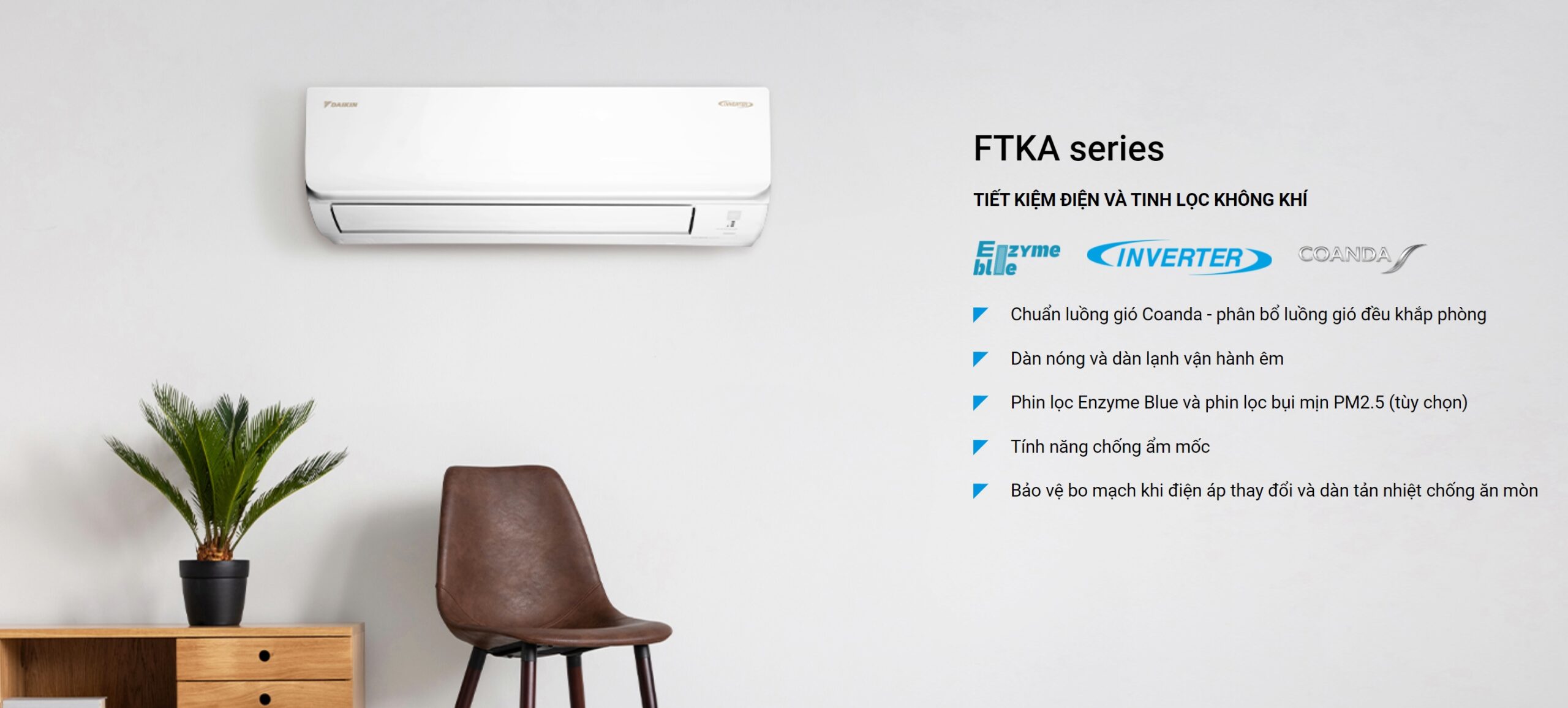 Điều hòa Daikin FTKA25VAVMV 9000BTU 1 chiều Inverter
