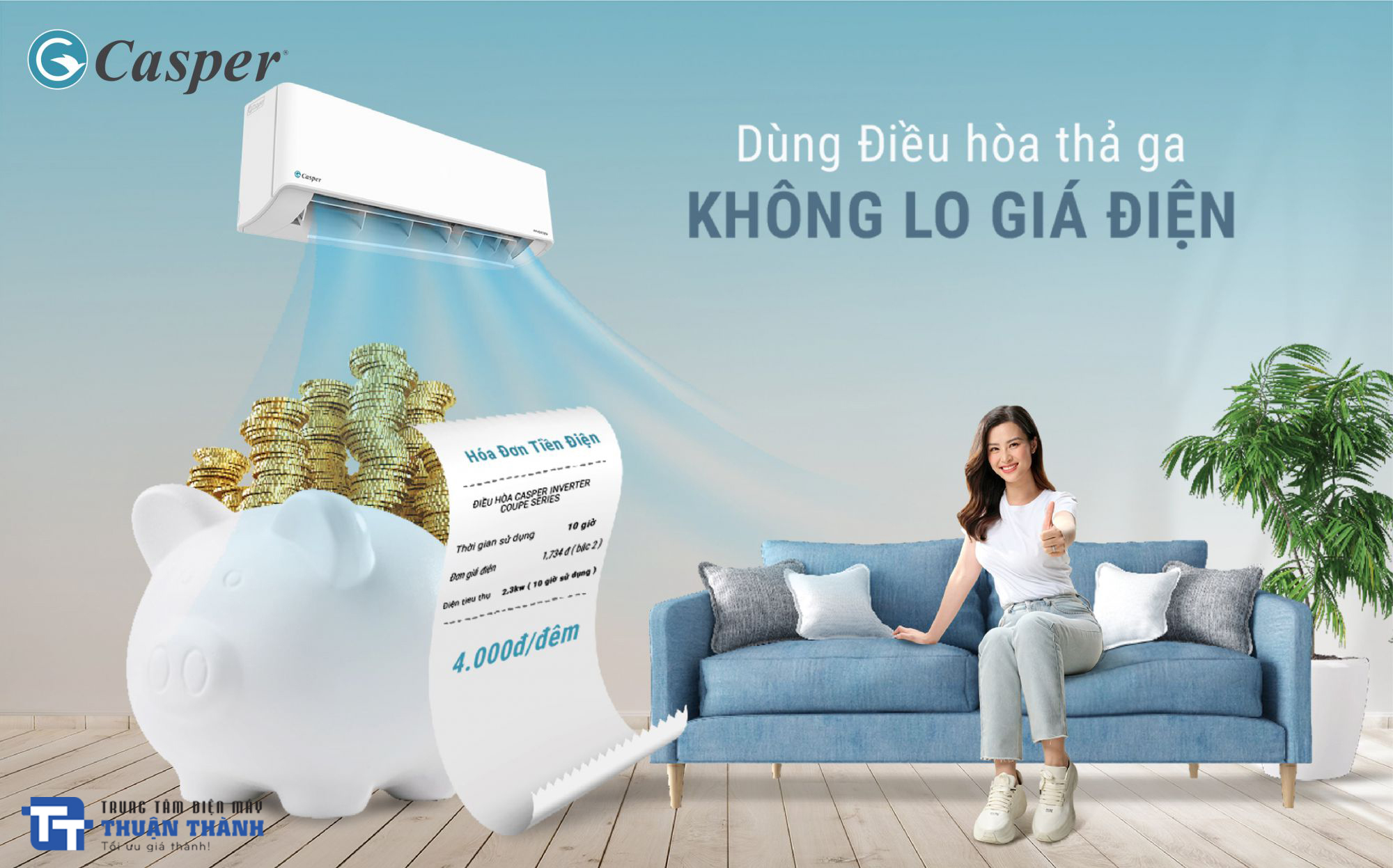 Công nghệ Inverter của điều hòa Casper HC-18IA32 18000BTU giúp tiết kiệm điện hiệu quả cao
