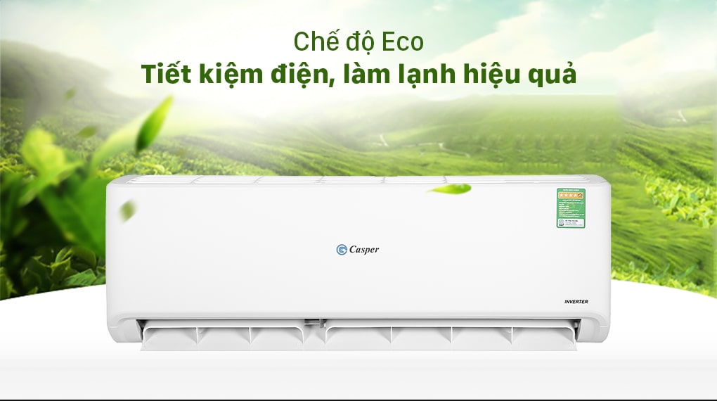 Điều hòa Casper GC-18IS32 1 chiều tiết kiệm điện vượt trội với công nghệ Inverter kết hợp Eco