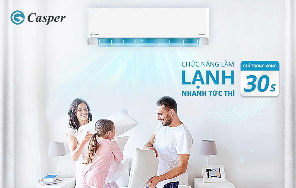 Điều hòa Casper HC-09IA32 làm mát siêu nhanh chỉ trong 30 giây đầu tiên