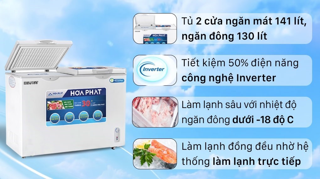 Tủ Đông Funiki Hòa Phát Inverter HCFI 656S2Đ2 271 Lít