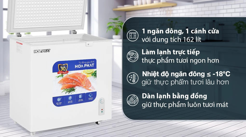 Tủ Đông Funiki Hòa Phát HCF 336S1Đ1 1 Ngăn Đông 162 Lít