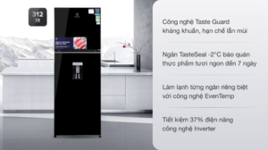 Tủ Lạnh Electrolux Inverter 2 Cánh 312 Lít ETB3440K-H
