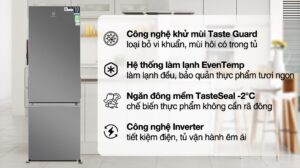 Tủ Lạnh Electrolux Inverter 2 Cánh 335 lít EBB3702K-A