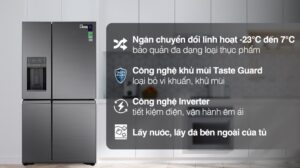 Tủ Lạnh Electrolux 4 cánh Inverter 609 Lít EQE6879A-B