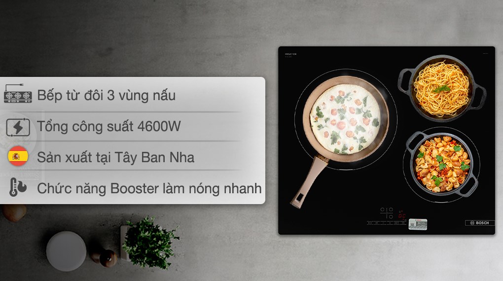 Bếp Từ Bosch PUJ631BB5E 3 Vùng Nấu Serie 4