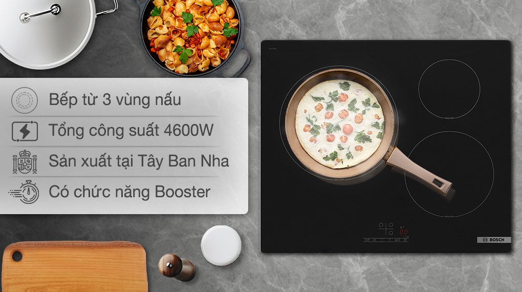 Bếp Từ Bosch PUJ61RBB5E 3 Vùng Nấu Serie 4