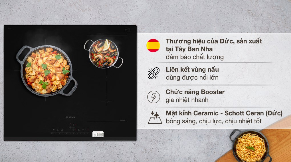 Bếp Từ Bosch PVJ631FB1E 3 Vùng Nấu Serie 6