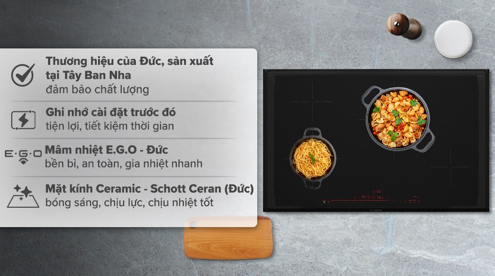 Bếp Từ Bosch PIE875DC1E 4 Vùng Nấu Serie 8