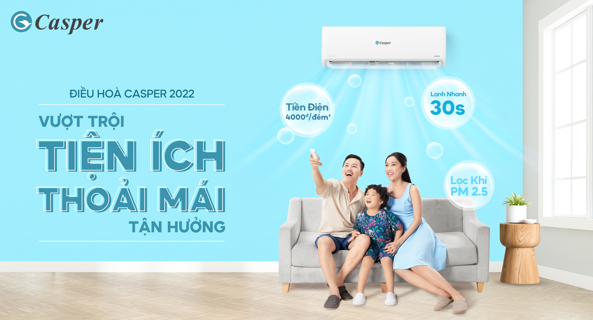 Điều hòa Casper GH-18IS33 tiết kiệm điện vượt trội lên đến 50%